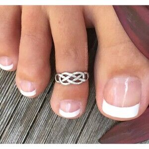 Sterling Silver Toe Ring for Women Silver Celtic Crisscross Adjustable Midi USA